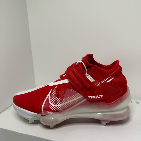 NIKE FORCE ZOOM TROUT 7 Metal Baseball Cleats Red White Size 12 US - Picture 4 of 4
